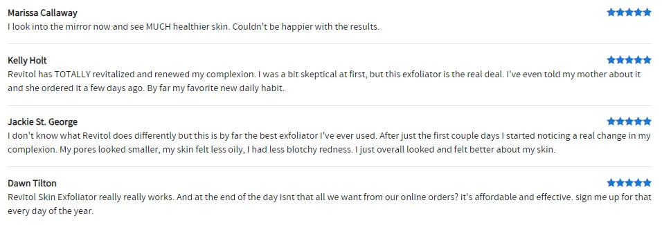 Skin Exfoliator-Testimonials-reviews