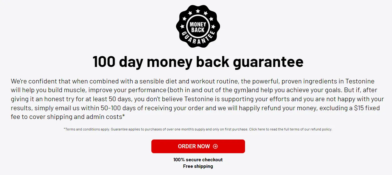 Testonine-100-day-money-back-guarantee