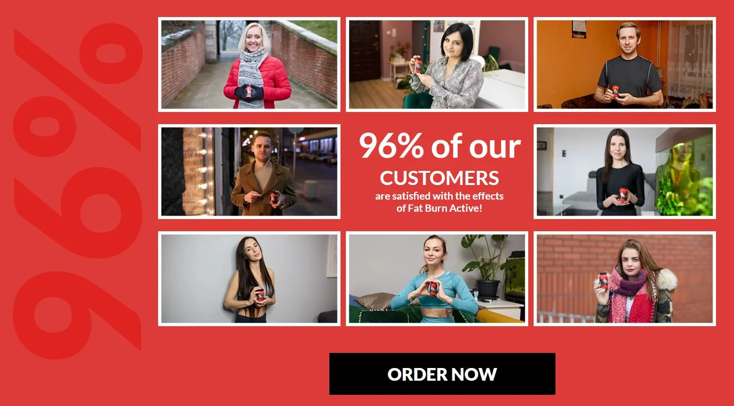 96 percent of our customers are satisfied with the effects of Fat Burn Active