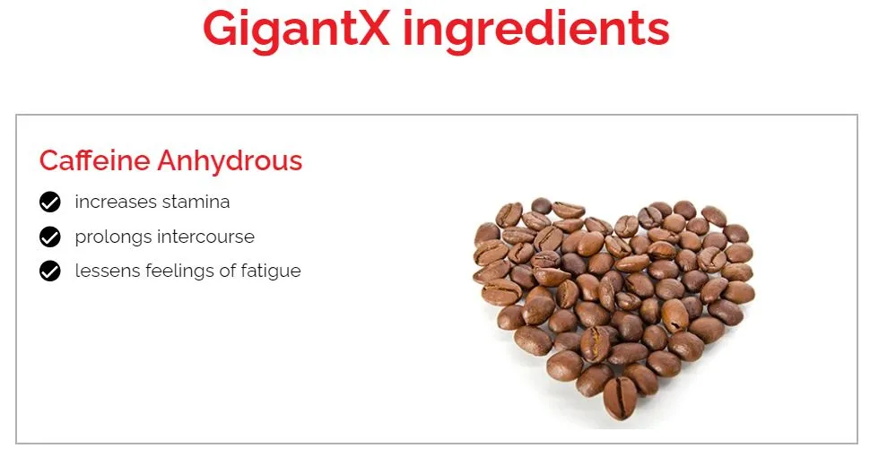 GigantX ingredients Caffeine Anhydrous