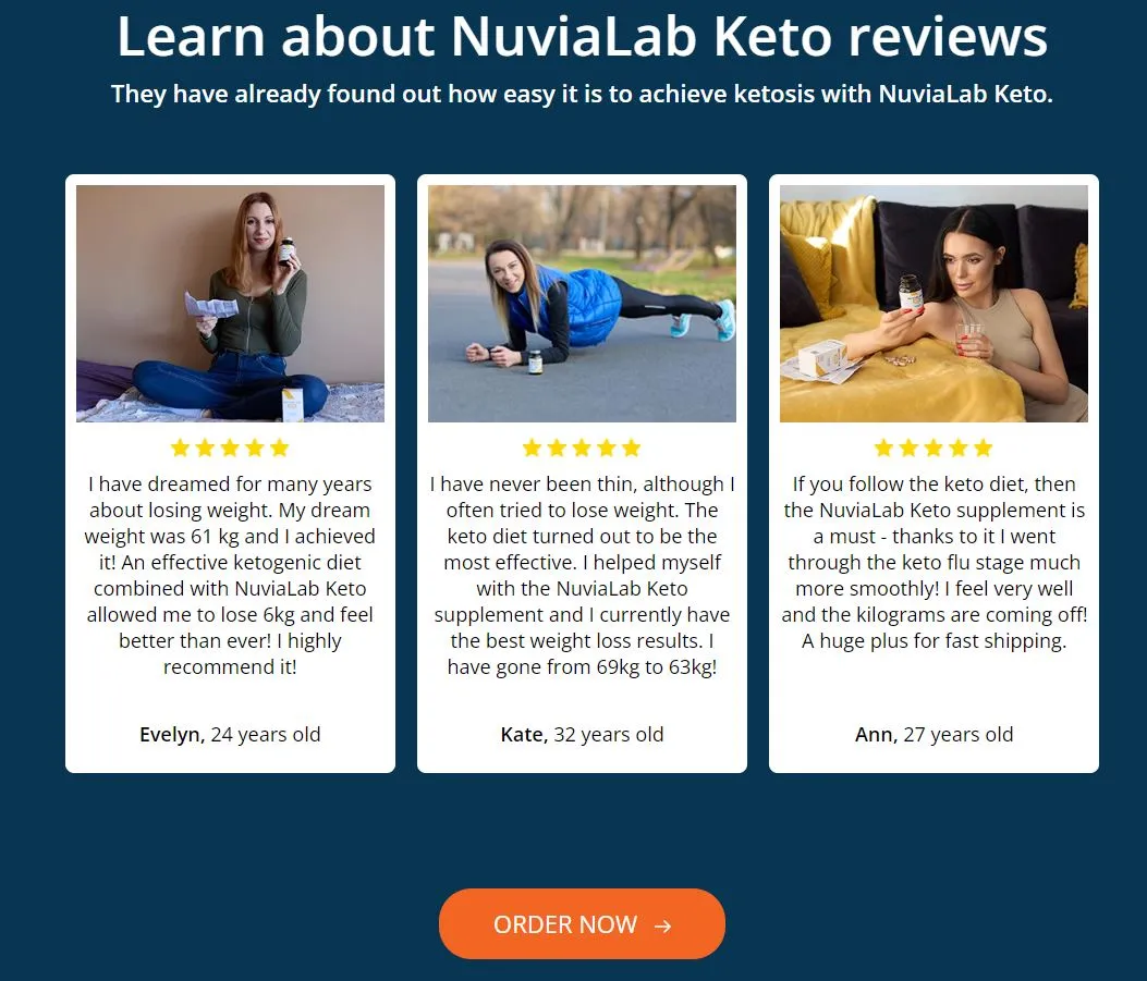 NuviaLab Keto customer reviews and testimonials