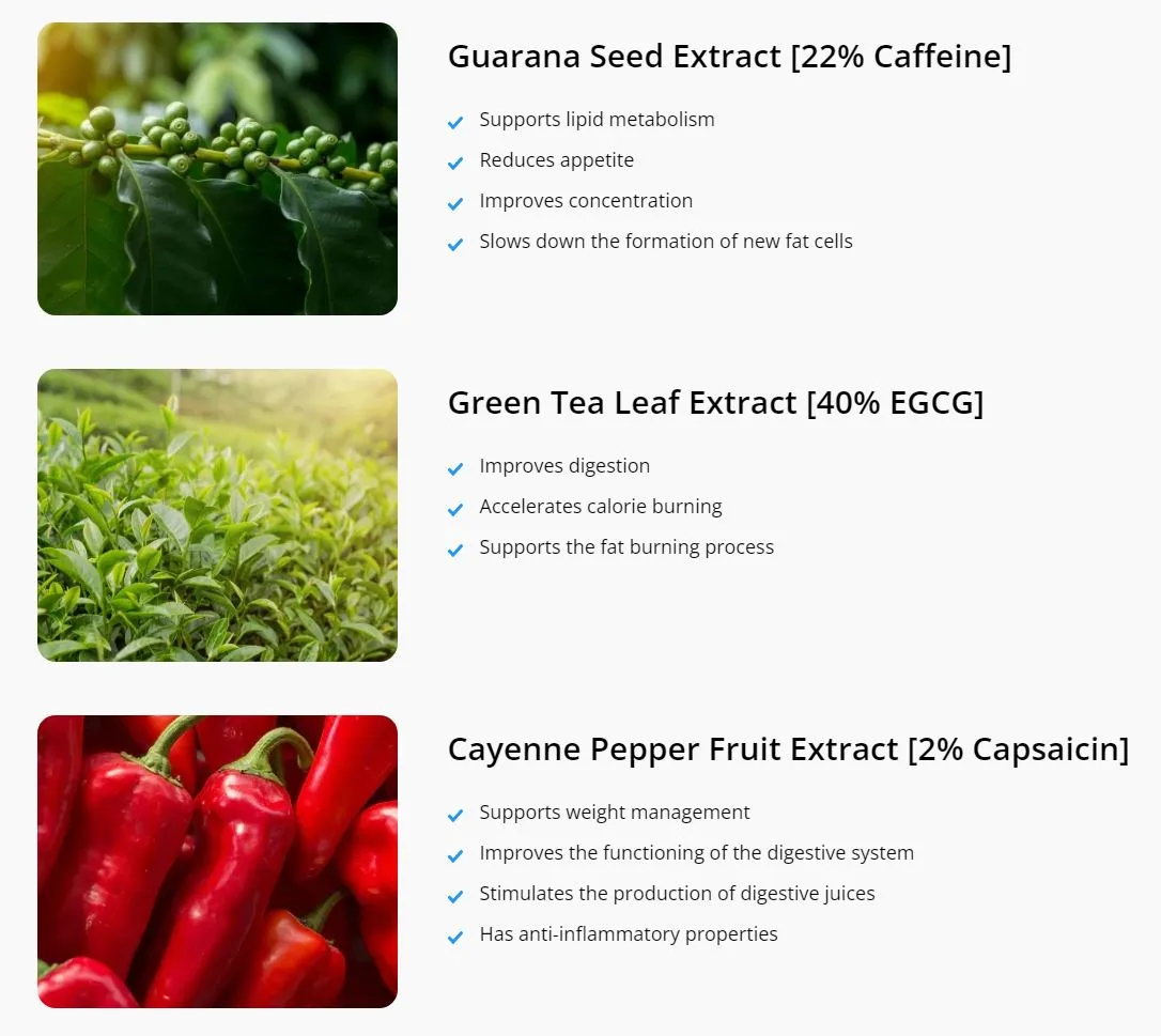 NuviaLab Keto ingredients Guarana Seed Extract Green Tea Leaf Extract Cayenne Pepper Fruit