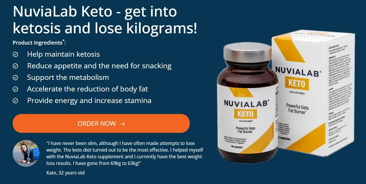 NuviaLab Keto powerful keto fat burner get into ketosis and lose kilograms order now