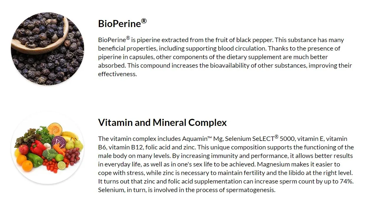 NuviaLab Vitality ingredients bioperine vitamin and mineral