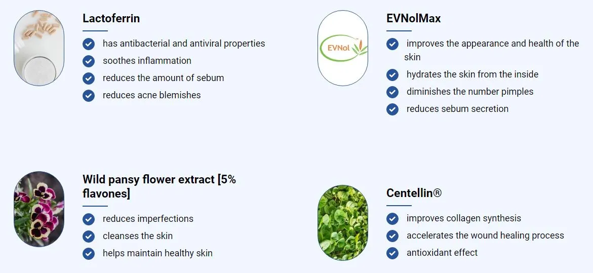 Zinamax ingredients lactoferrin evnolmax wild pansy flower extract centellin