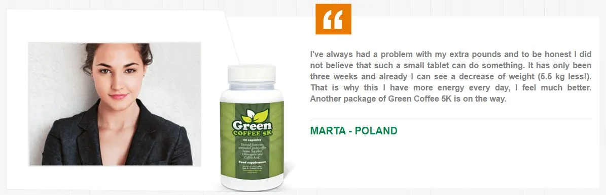 Green Coffee 5K user reviews and testimonials