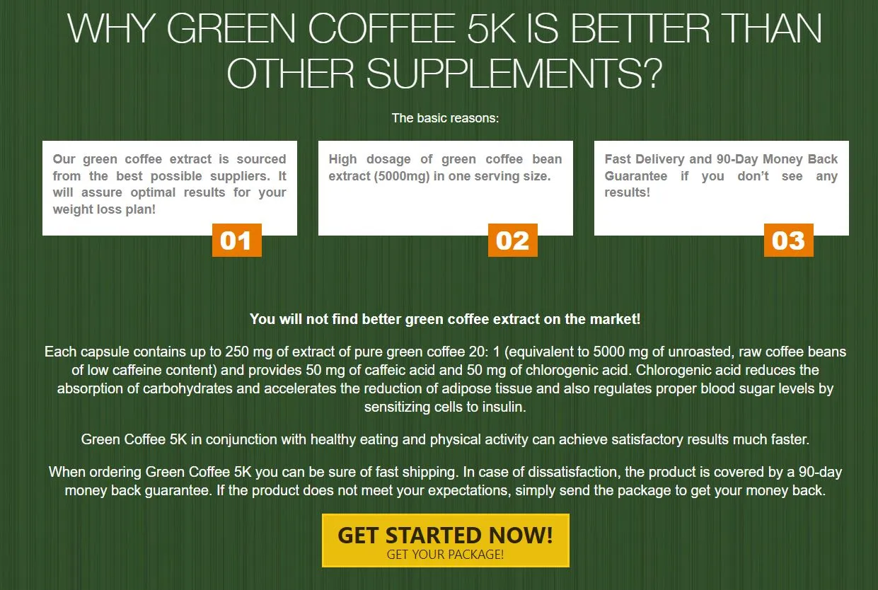 why Green Coffee 5K is better than other supplements